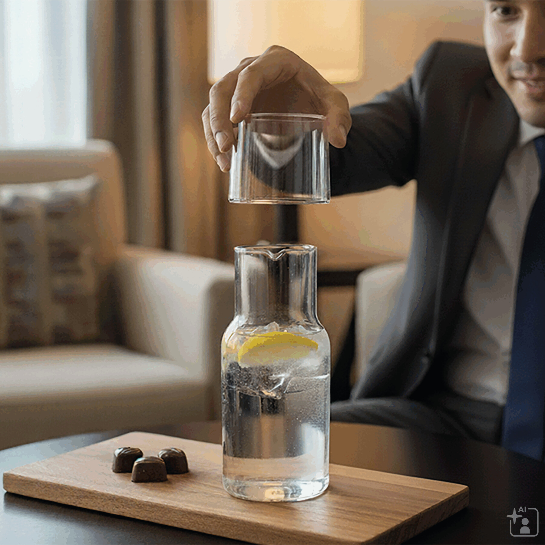Vue 9 de CALMY - Carafe en verre avec verre