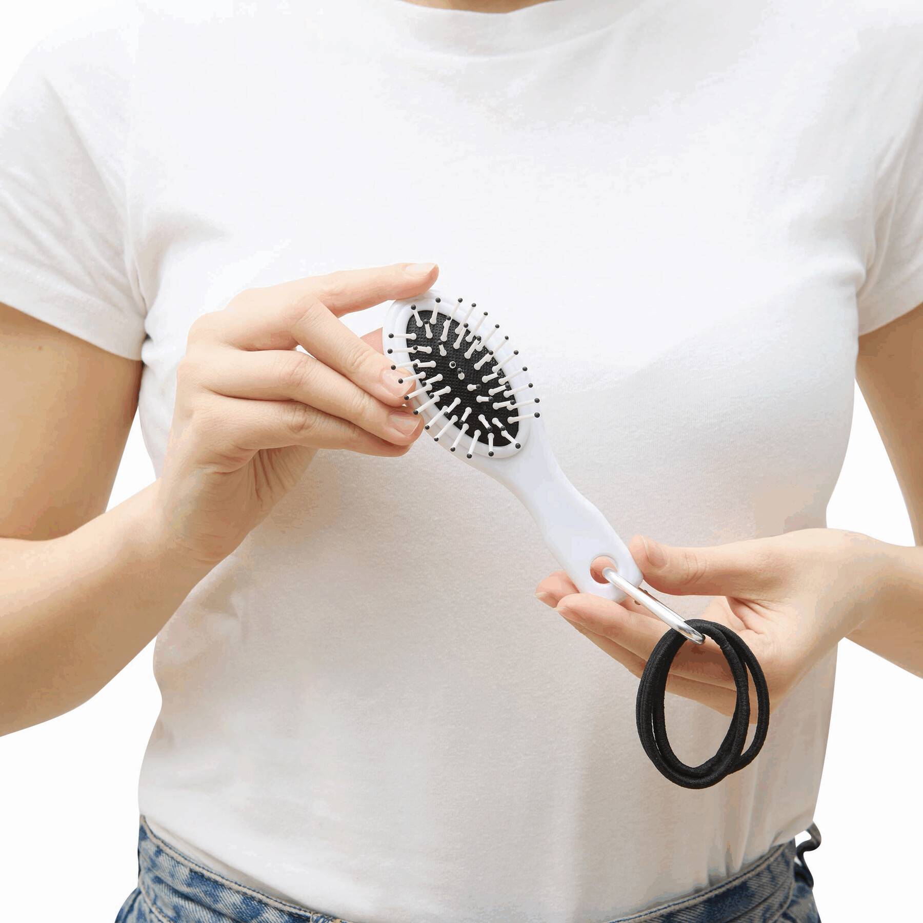 Vue 4 de COIFFEUR - Brosse de voyage avec élastiques à cheveux