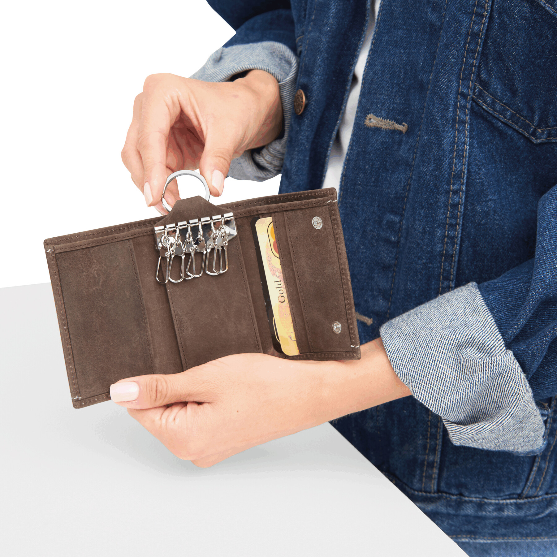 Vue 8 de WILD STYLE - Etui porte-clé en cuir véritable