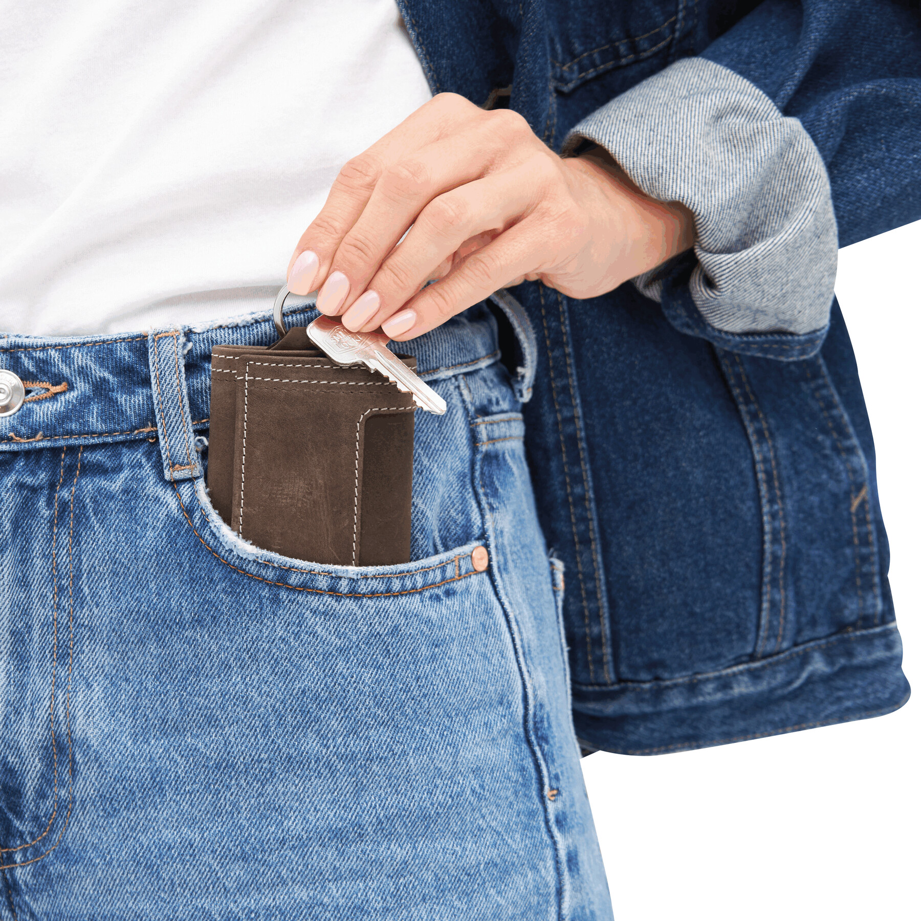 Vue 9 de WILD STYLE - Etui porte-clé en cuir véritable