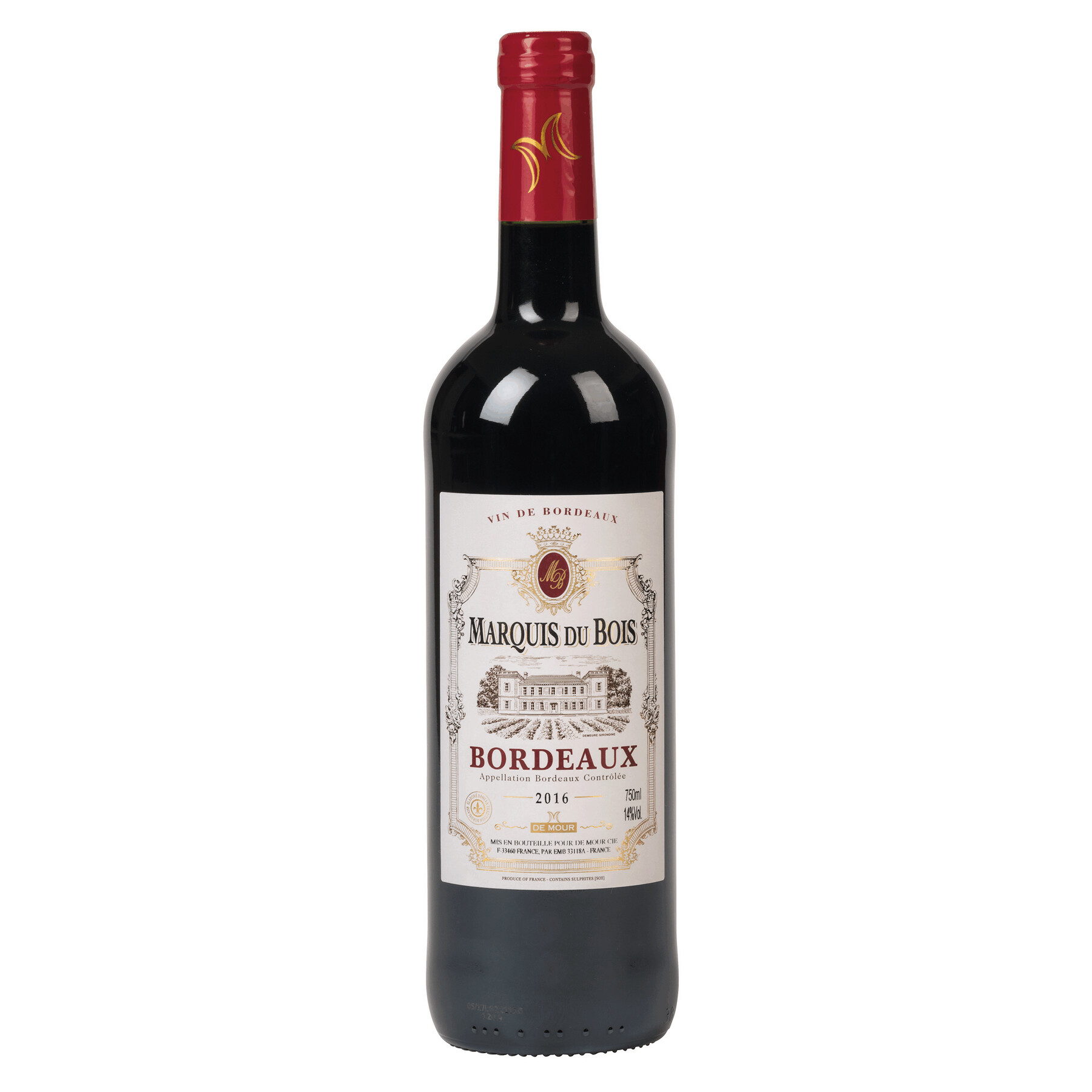 MARQUIS DU BOIS – BORDEAUX - Vin rouge, 2016